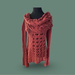 Free People Women's Cable Knit Sweater - Rust